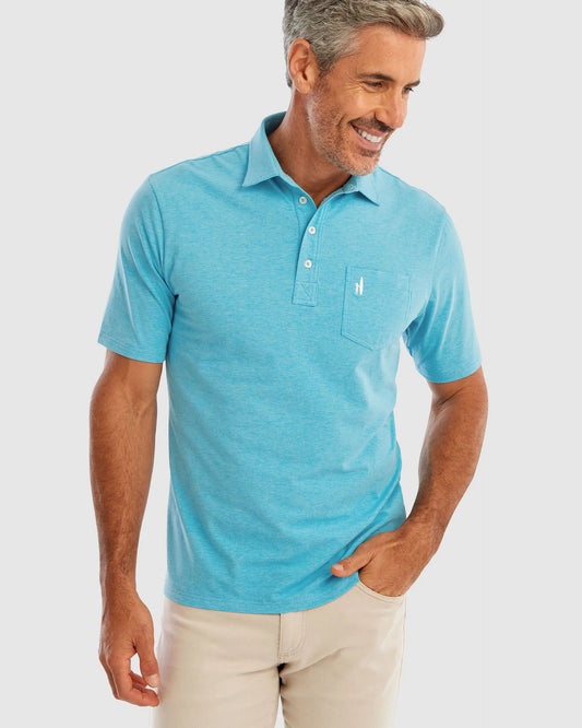 Heathered Original Polo in Yacht Blue