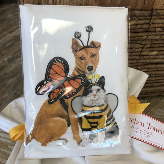 Butterfly and Bee Pets Bagged Towel
