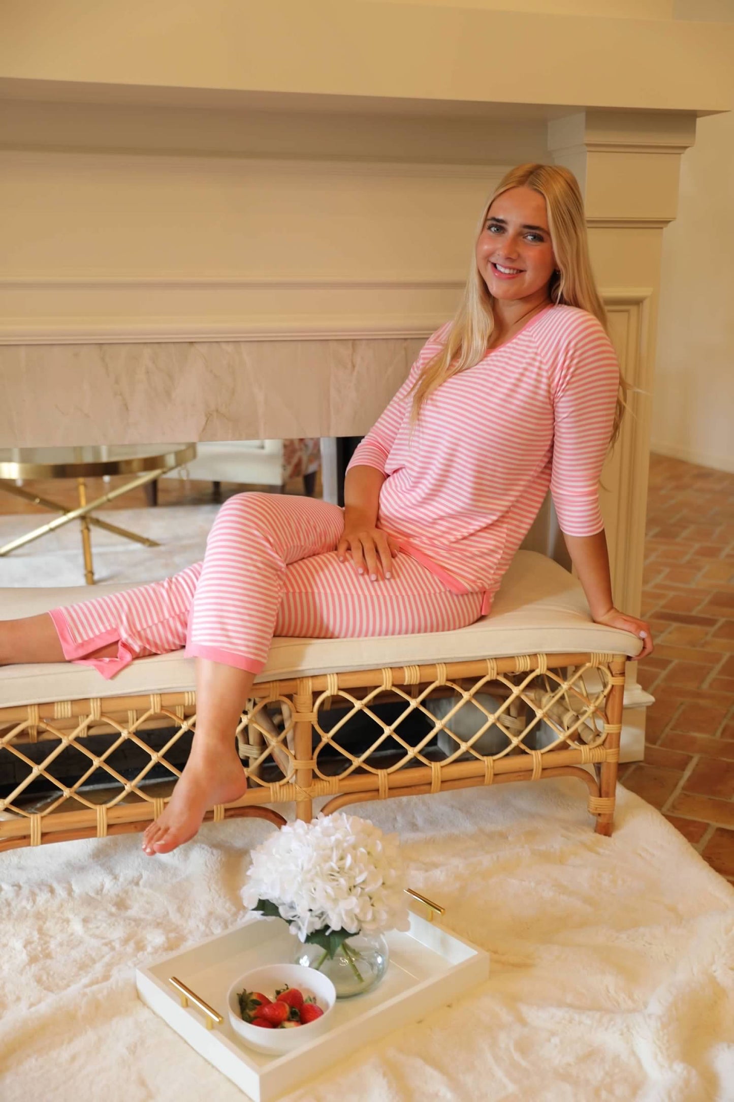 Pink Lemonade Stripe Lisa Top with Sandy Pant