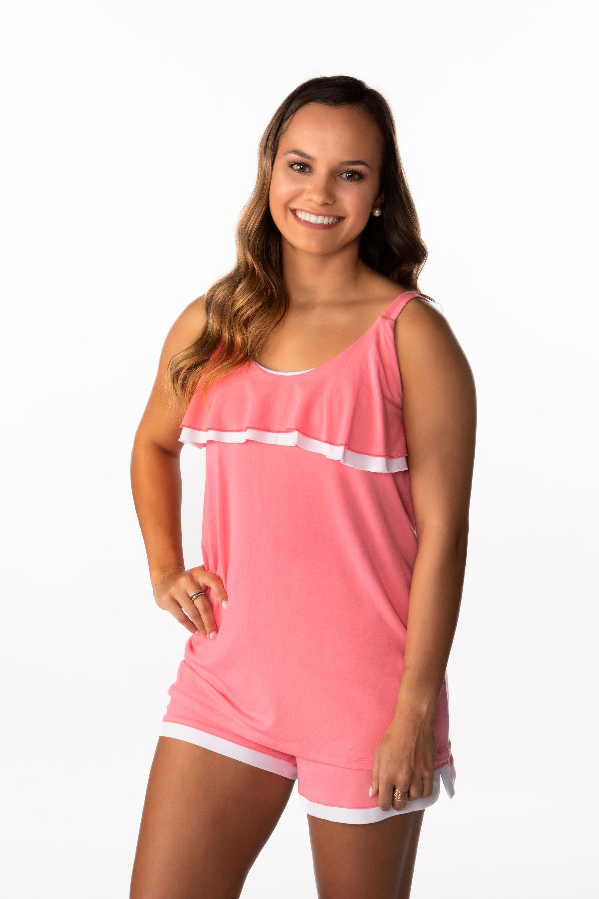 Pink Lemonade Emma Cami with Lara Short – Gingham & Pearls